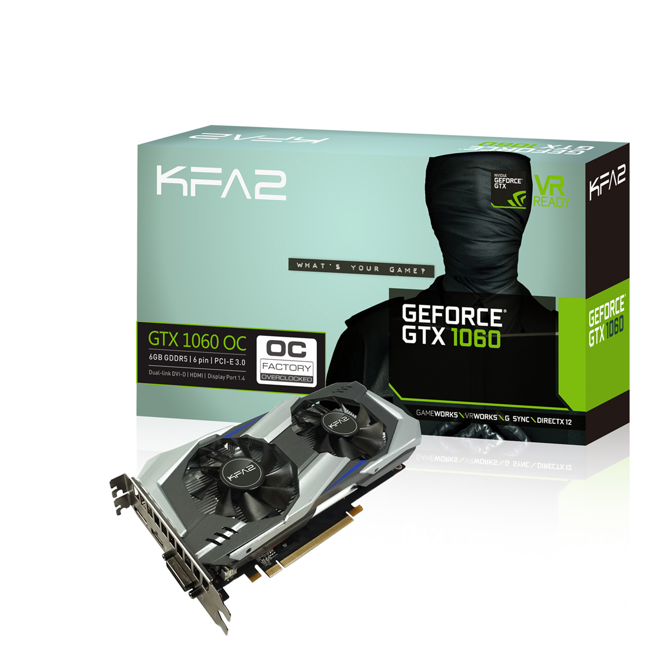 KFA2 GeForce® GTX 1060 OC 6GB (60NRH7DSL9OK) (NVIDIA, Dualslot Grafikkarte)