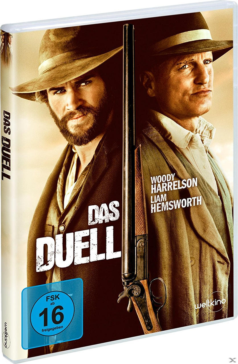 DVD-Hülle mit zwei Männern und einem Gewehr. Das Wort „Das Duell“ steht im Mittelpunkt der Hülle.