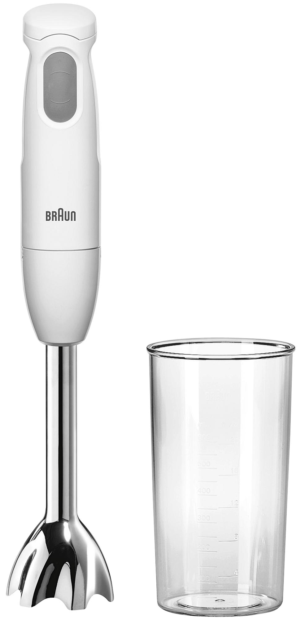 BRAUN MultiQuick 1 MQ 100 Curry Stabmixer Weiß/Grau (450 Watt, 0.6 Liter (Messbecher))