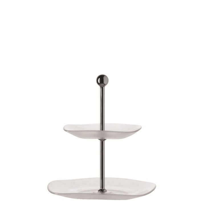 LEONARDO 031165 2-tlg. Etagere Transparent/Metall Beletage