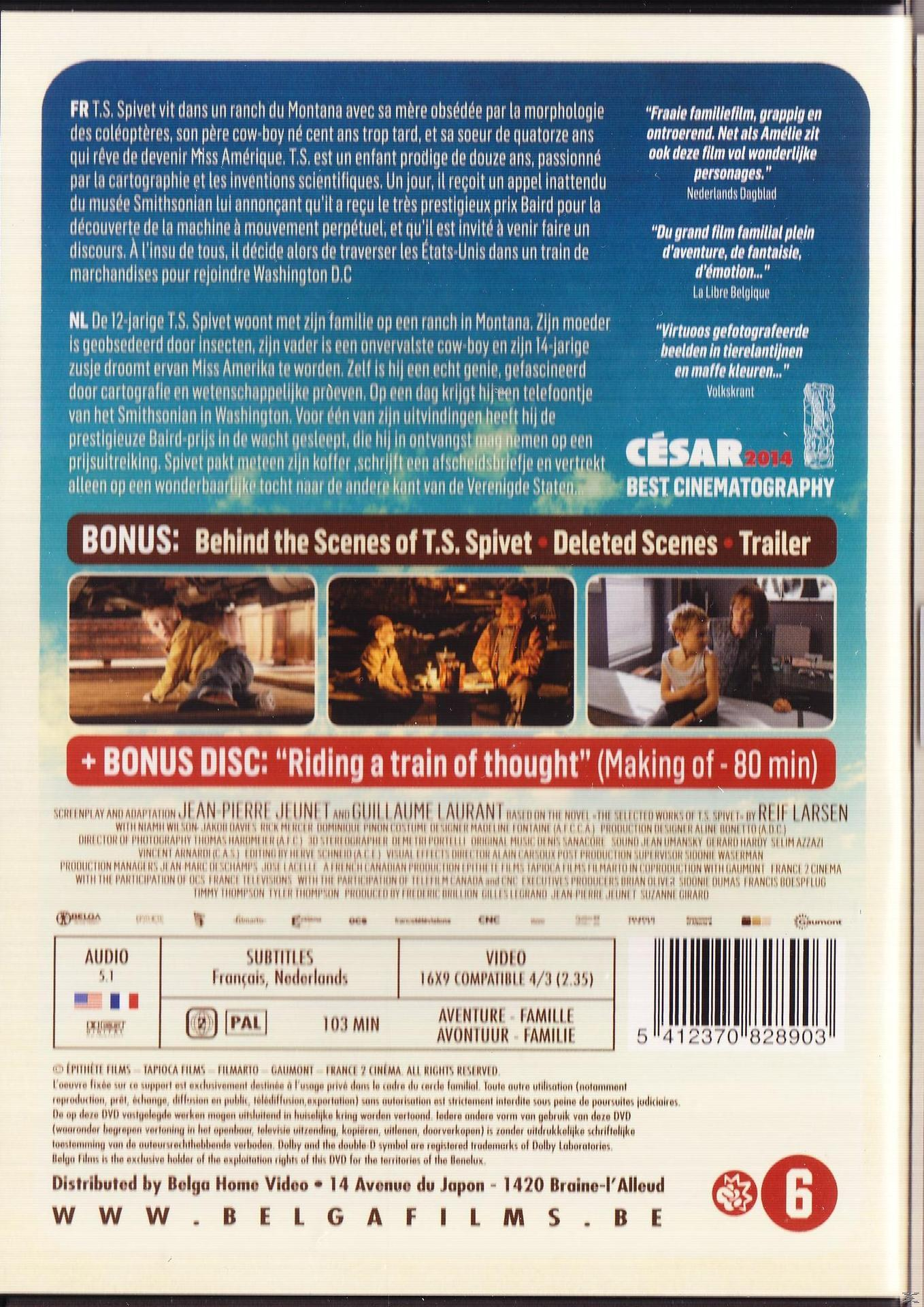 Dos de DVD avec texte, images et crédits sur fond blanc.