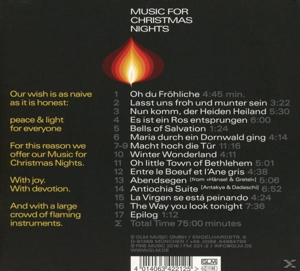 CD-Cover mit Text und einem flammenartigen Design. Der Text enthält Songtitel und einen Urheberrechtshinweis.