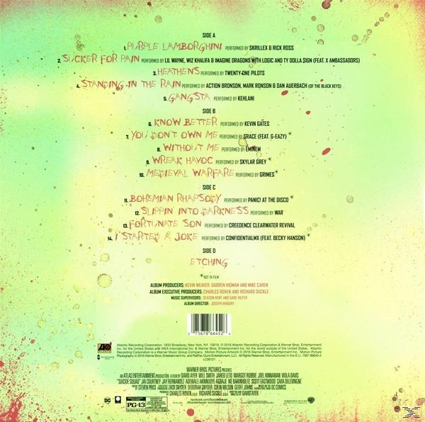 CD-Cover mit Titelliste, verschiedenen Künstlern und lila Hintergrund.