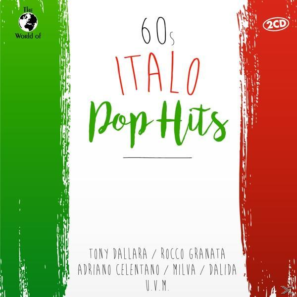 Albumcover für 60's Italo Pop Hits, mit Text in Grün und Rot, mit Künstlernamen.
