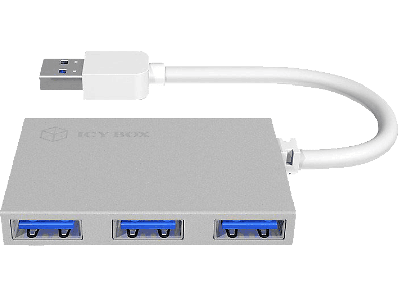 RAIDSONIC IB-HUB1402, USB-Hub, Silber