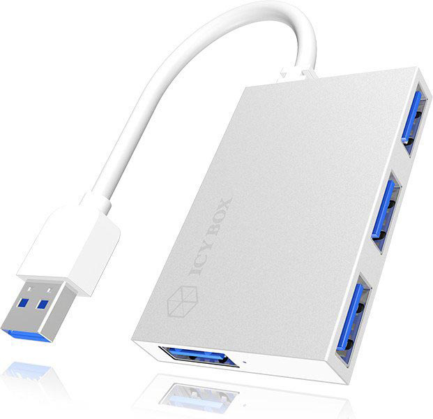 RAIDSONIC IB-HUB1402, USB-Hub, Silber