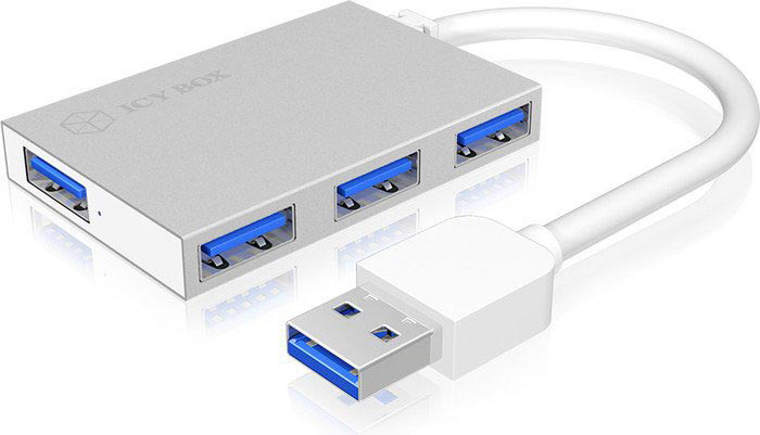 RAIDSONIC IB-HUB1402, USB-Hub, Silber