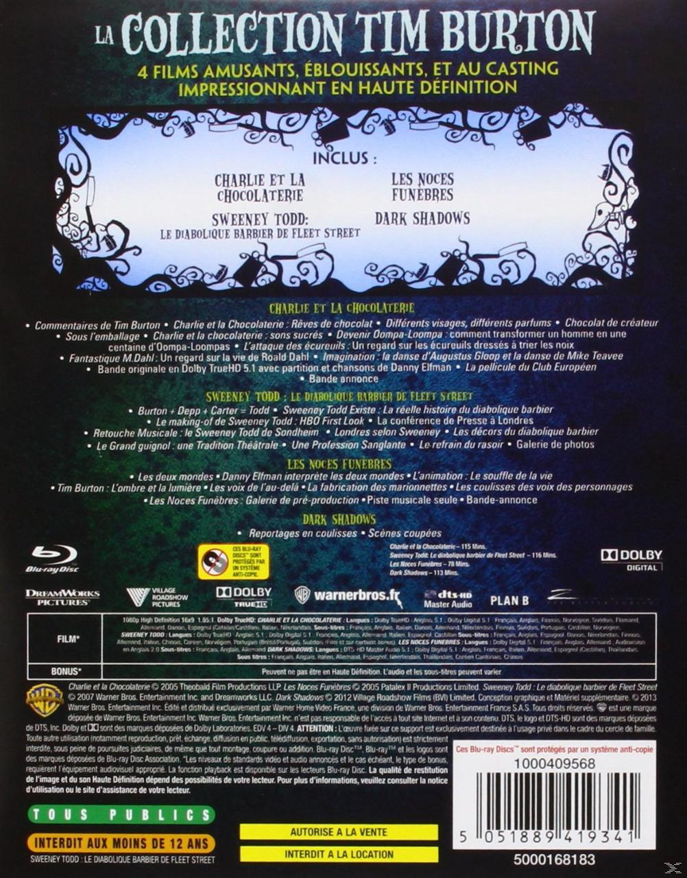 Dos d'un DVD de la collection Tim Burton avec texte et images.