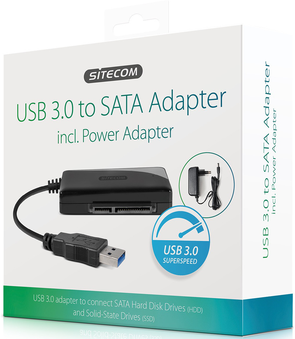 SITECOM USB 3.0 - SATA adapter met netadapter (CN-333)