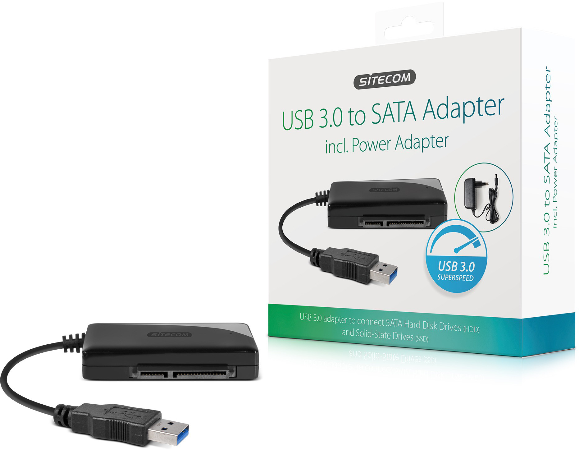SITECOM USB 3.0 - SATA adapter met netadapter (CN-333)