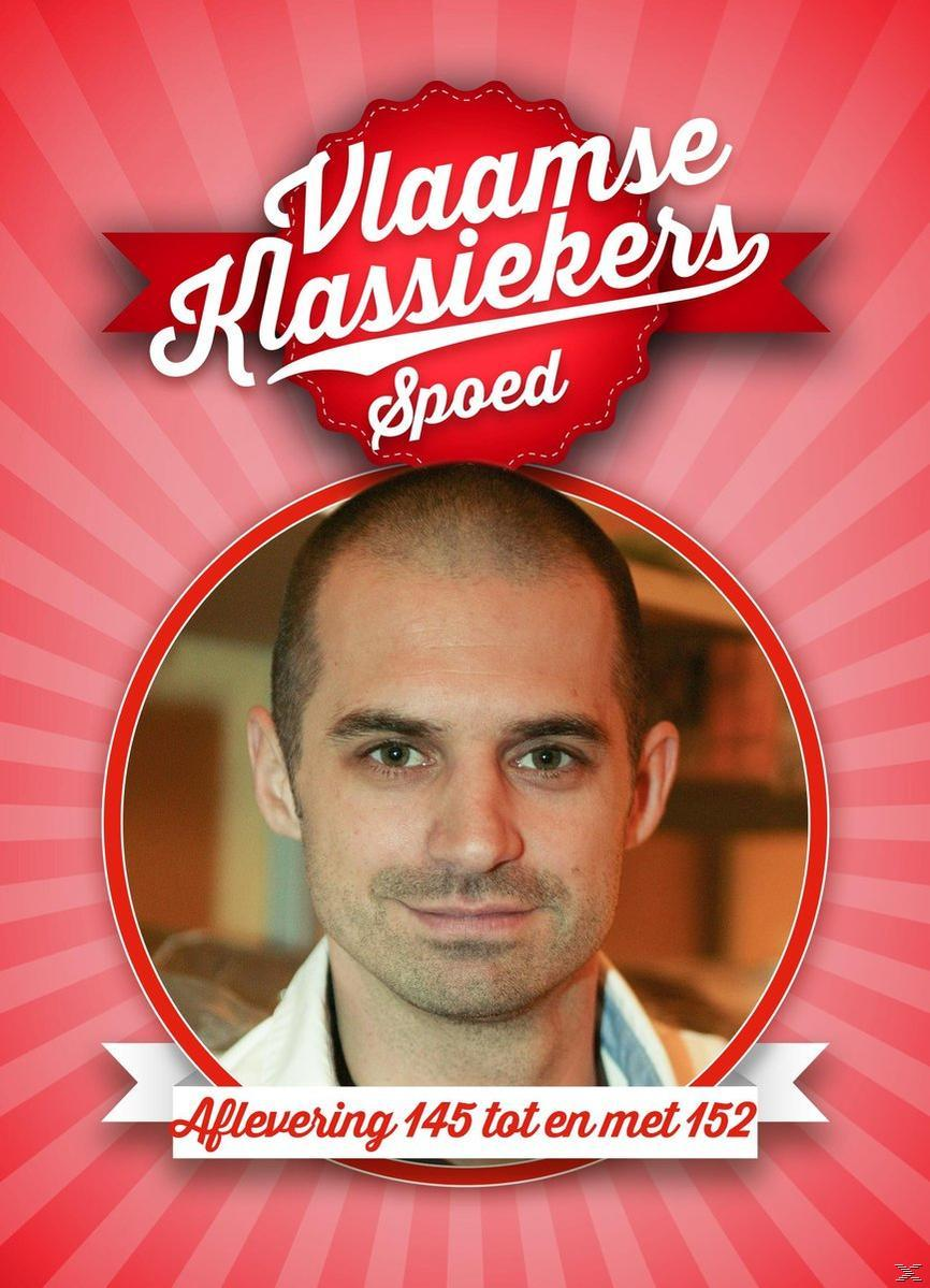 Omslag: Gezicht van een man in een rode cirkel, met de tekst 'Vlaamse Klassiekers Spoed'. Witte lint eronder.