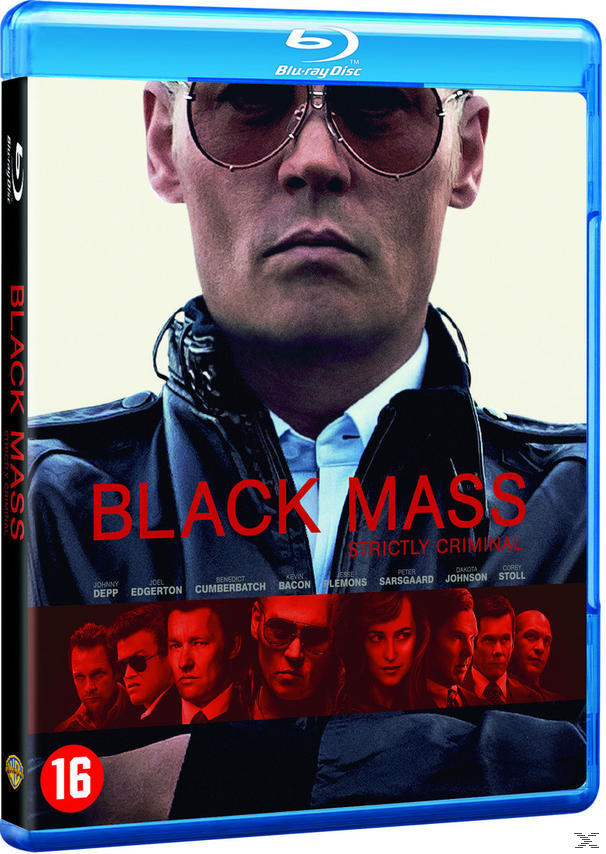 Couverture Blu-ray de Black Mass. Johnny Depp en veste noire est au centre, autres acteurs en dessous.
