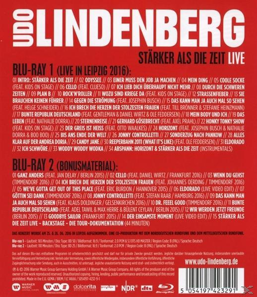 Zeit - Udo - Stärker (Blu-ray) die - (2 Lindenberg LIVE BluRay) als