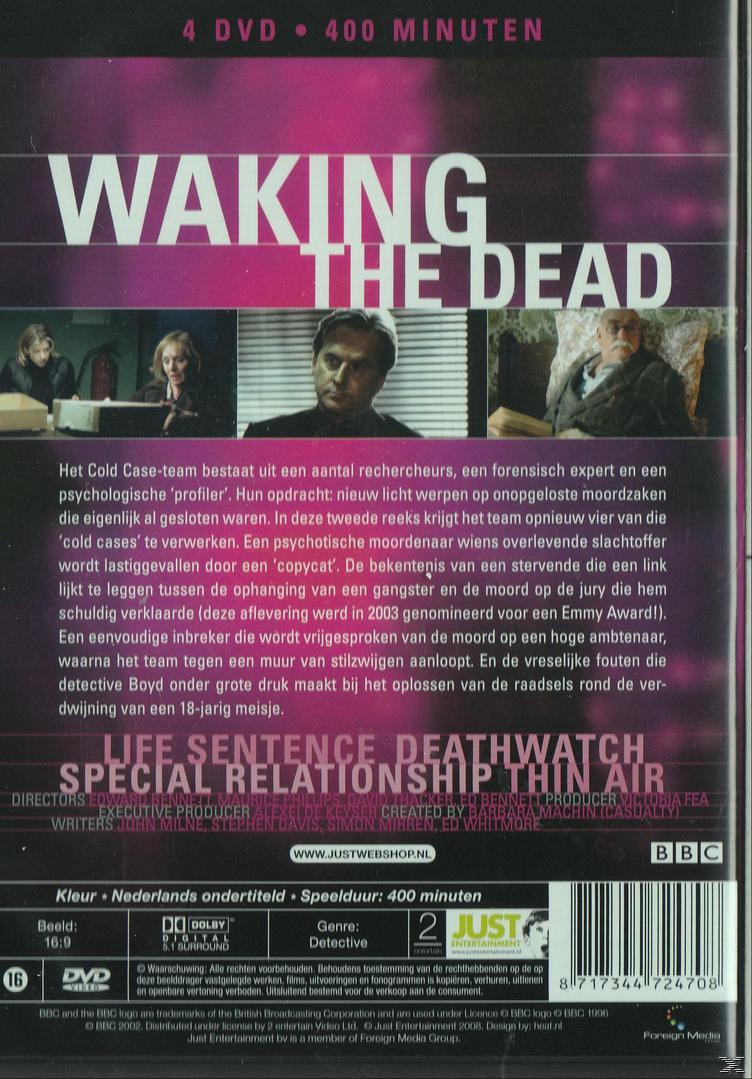 DVD cover for 'Waking the Dead' with actors' photos and text. Dark background with text.