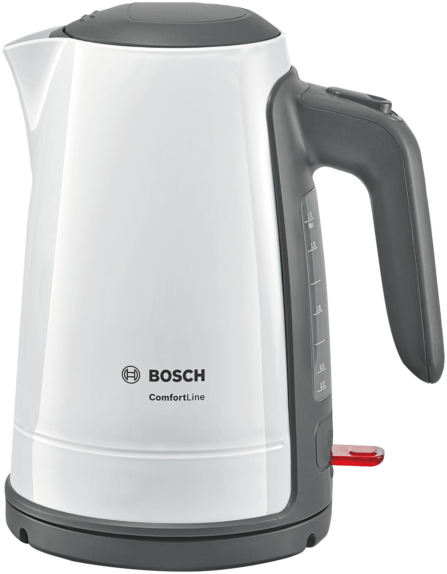 BOSCH TWK6A011 ComfortLine Wasserkocher, Weiß/Dunkelgrau