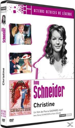 DVD-hoes voor 'Christine' met Romy Schneider, toont scènes en sterren.