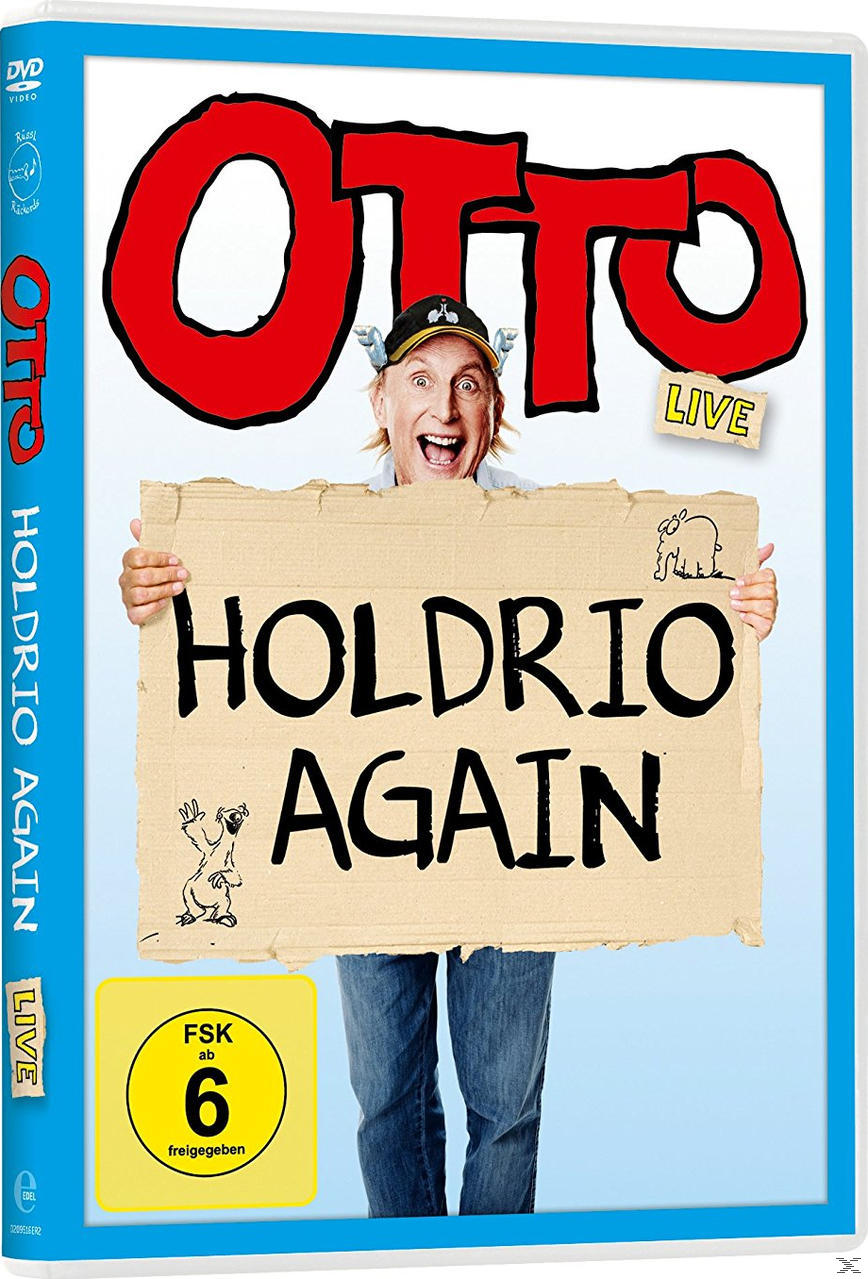 DVD-Cover von Otto, der ein Schild hält, mit offenem Mund und Hut.