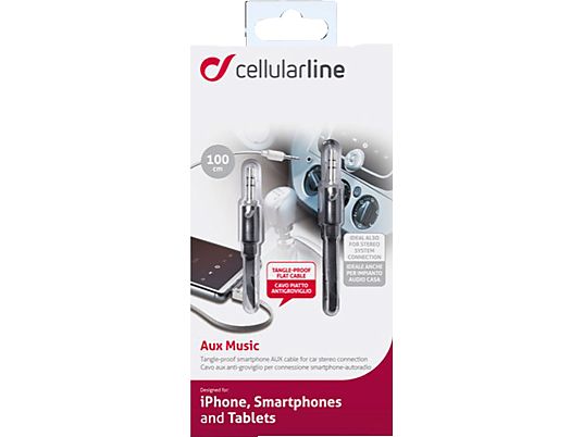 CELLULAR LINE AUXMUSICK - AUX-Kabel (Schwarz)