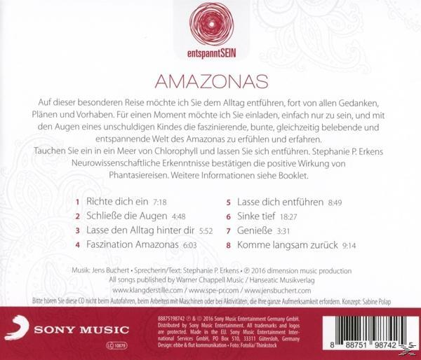 CD-Rückseite mit Text auf Deutsch. Enthält ein rotes kreisförmiges Logo und das Gesicht einer Frau.