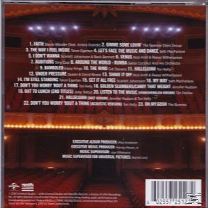 CD-Cover. Eine Theaterbühne ist mit Text und Songtiteln sichtbar.
