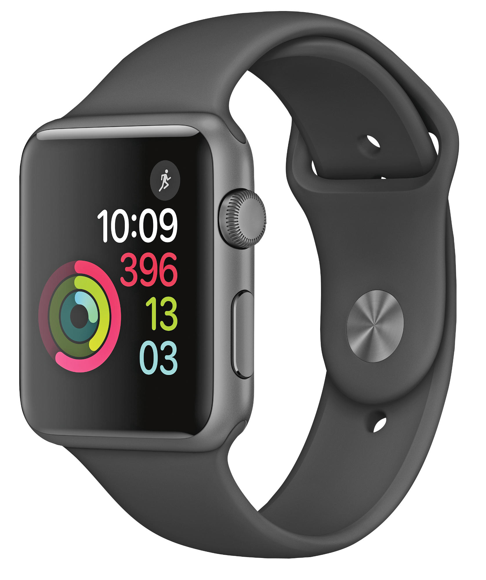 APPLE Watch Series 2 Smart Watch Aluminium Polymer, 42 mm, Grau/Schwarz