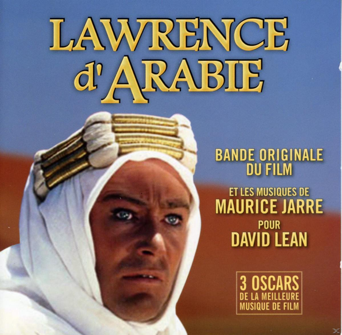Lawrence of Arabia filmcover. Portret van een man in witte jurk en hoofdbedekking. Tekst.