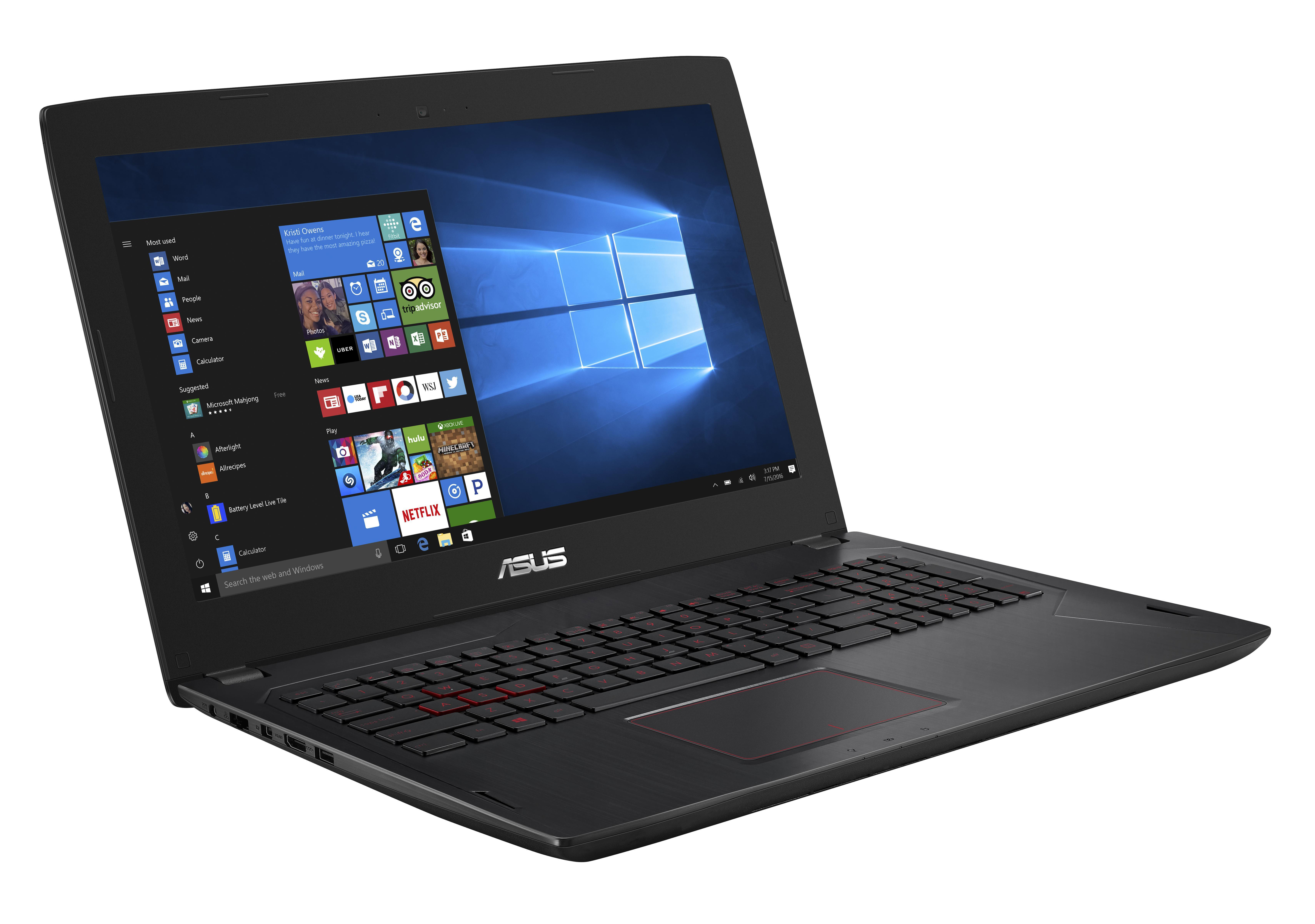 ASUS Gaming Notebook FX502VM-FY253T (90NB0DR5-M04300) Gaming-Notebook, 15,6 Zoll, Full-HD, Intel® Core™ i7-7700HQ Prozessor
(6M Cache, bis zu 3.80 GHz), 16 GB, 1000 GB HDD + 128 GB SSD