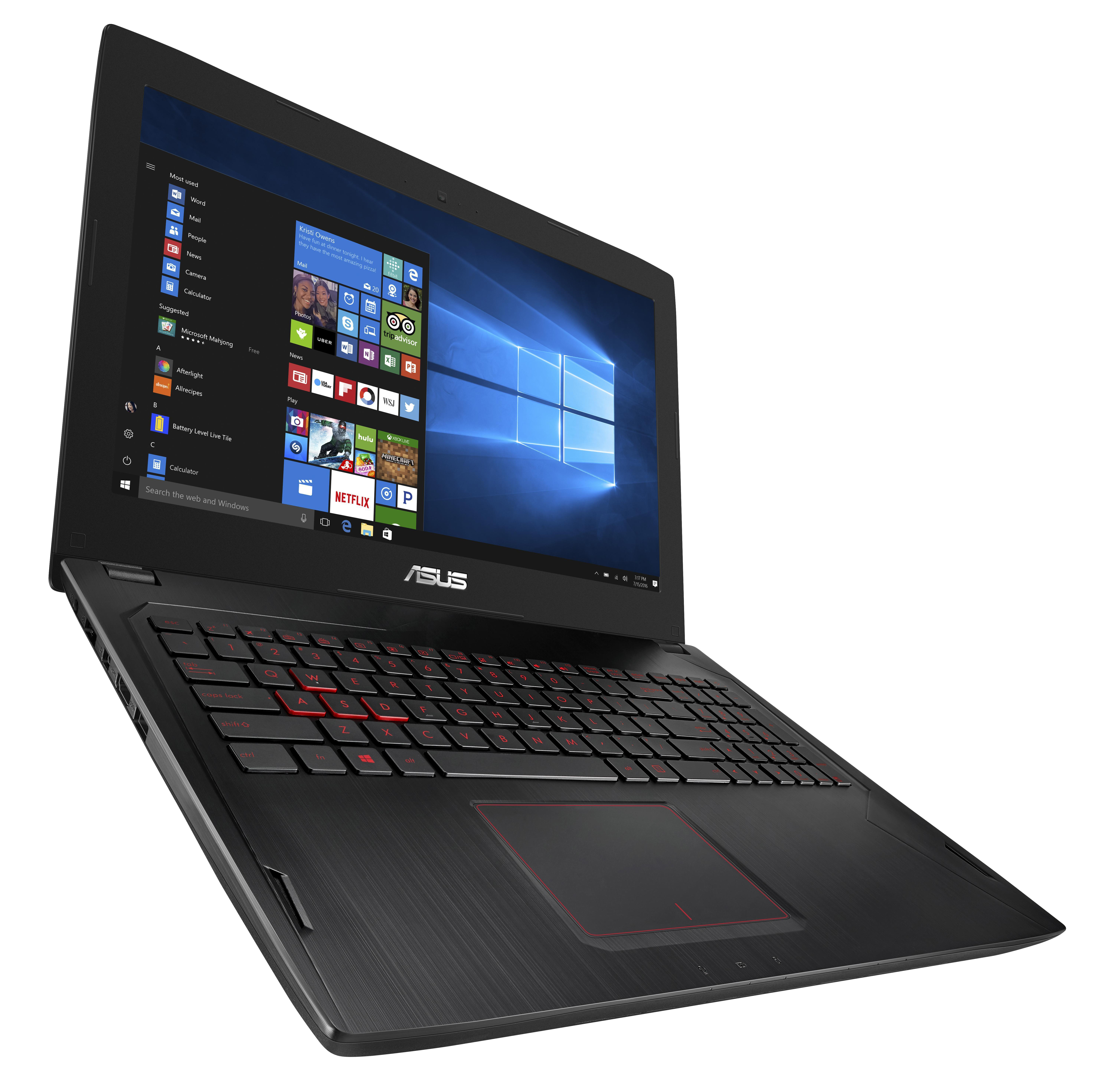 ASUS Gaming Notebook FX502VM-FY253T (90NB0DR5-M04300) Gaming-Notebook, 15,6 Zoll, Full-HD, Intel® Core™ i7-7700HQ Prozessor
(6M Cache, bis zu 3.80 GHz), 16 GB, 1000 GB HDD + 128 GB SSD