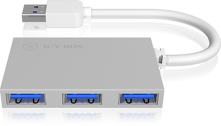 RAIDSONIC IB-HUB1402, USB-Hub, Silber
