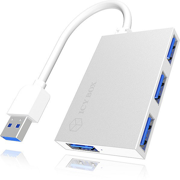 RAIDSONIC IB-HUB1402, USB-Hub, Silber