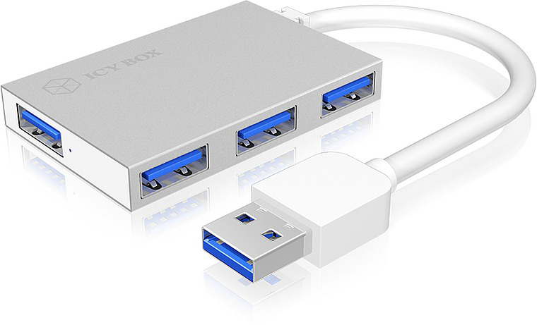 RAIDSONIC IB-HUB1402, USB-Hub, Silber
