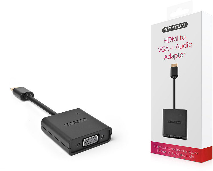 SITECOM CN 351 HDMI zu VGA + Audio Adapter, Schwarz
