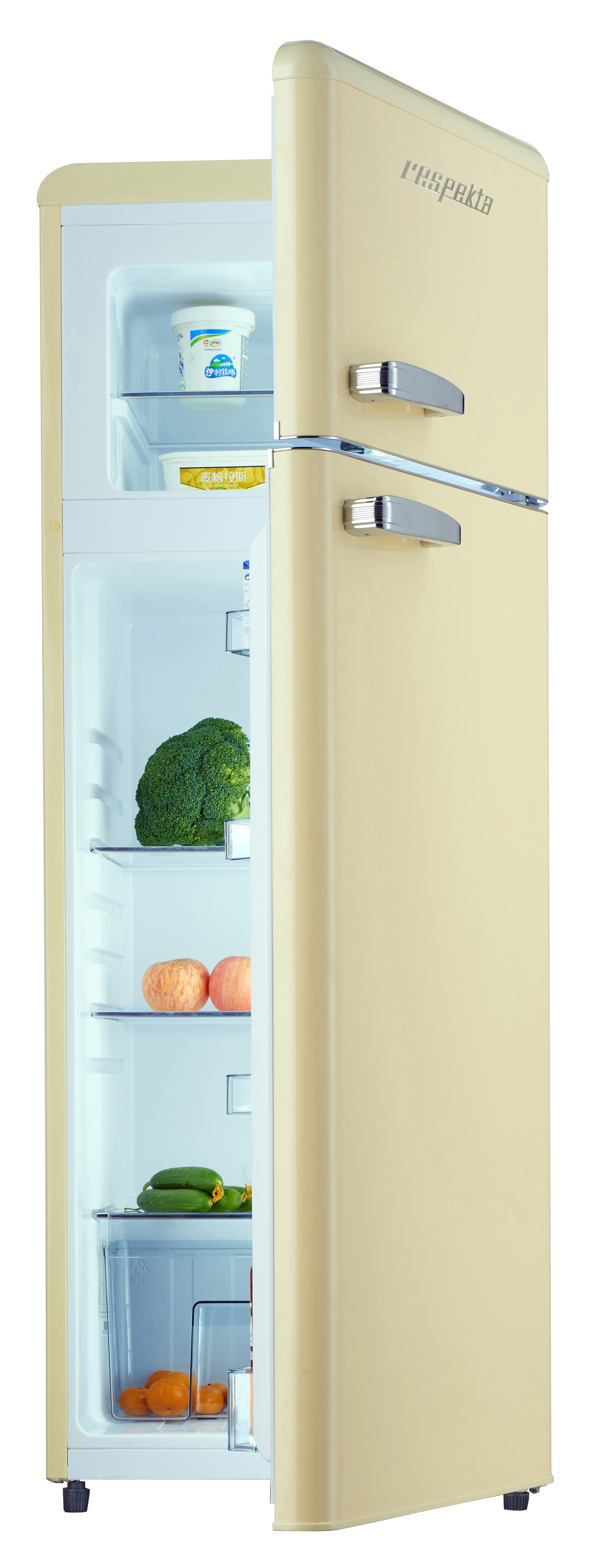 RESPEKTA KG 146 Retro A++ Kühlgefrierkombination (E, 211 l, 1456 mm hoch, Creme)