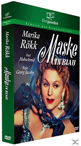 DVD-Cover, 'Maske in Blau' mit Marika Rökk und Text auf einer grünen Box.