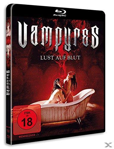 DVD-Cover von 'Vampyres: Lust auf Blut' mit zwei Frauen in einer Badewanne mit roter Flüssigkeit.