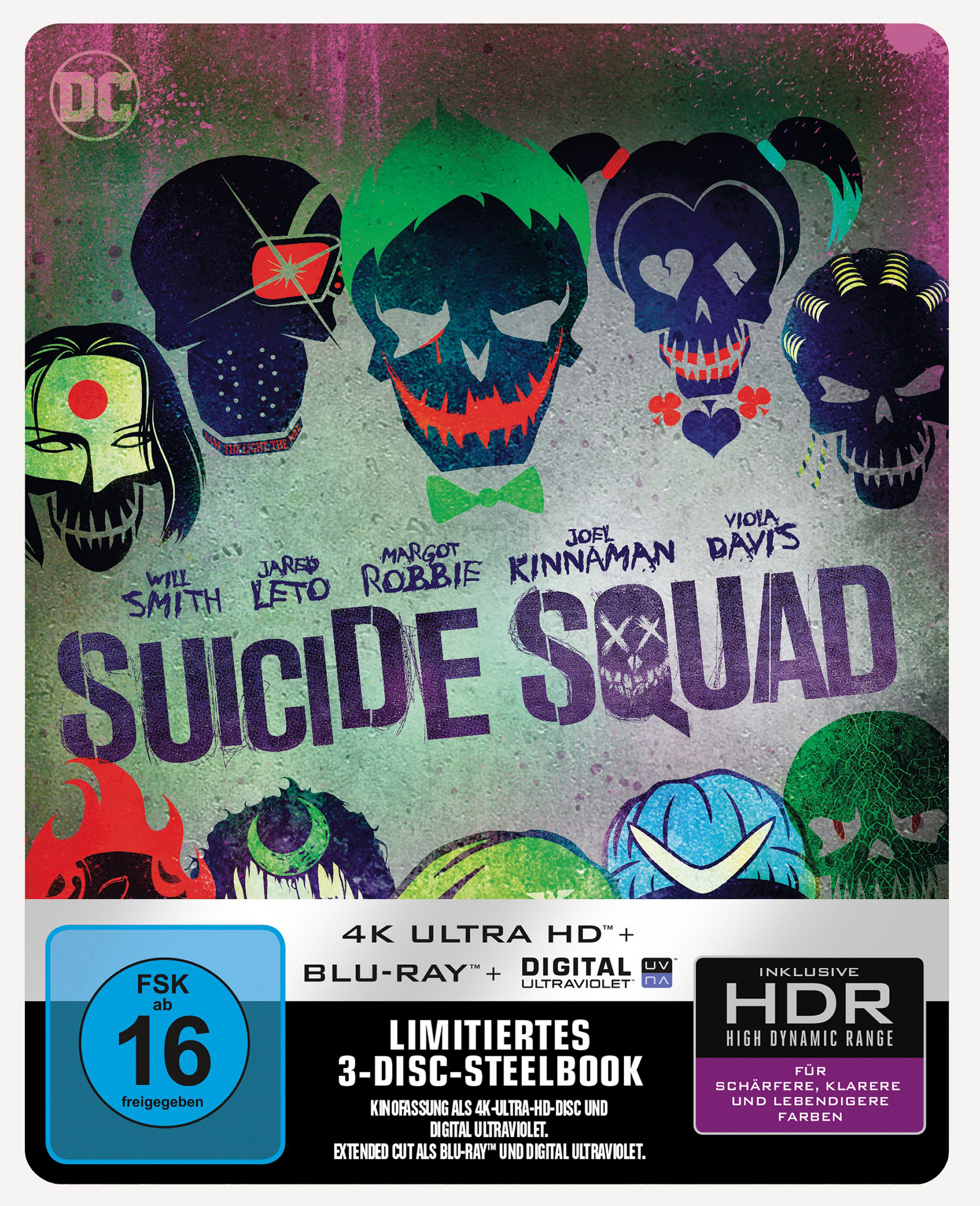 Suicide Squad (Kinofassung & Extended Cut) (3 Discs) SteelBook™ RS 4K Ultra HD Blu-ray + Blu-ray