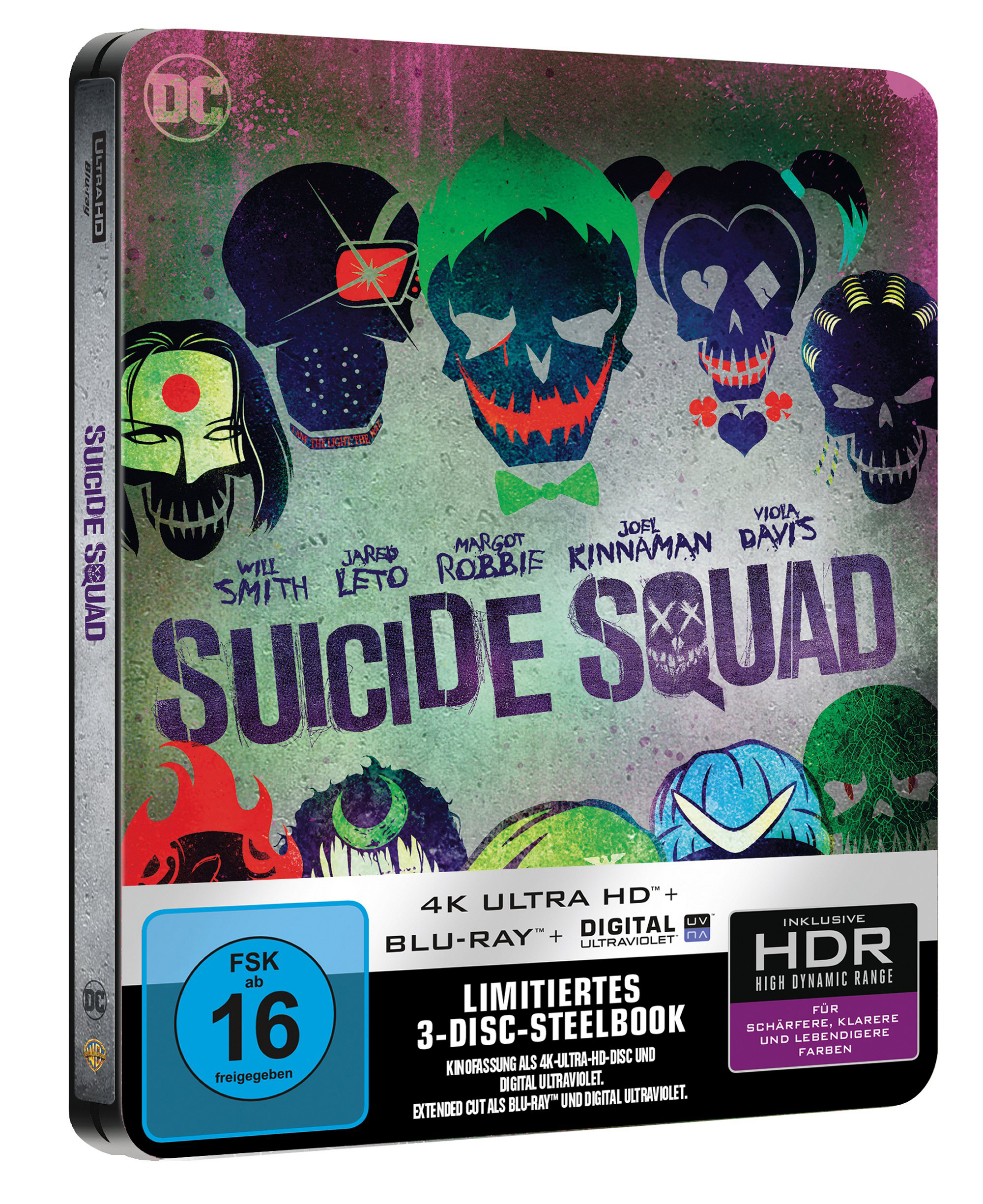 Suicide Squad (Kinofassung & Extended Cut) (3 Discs) SteelBook™ RS 4K Ultra HD Blu-ray + Blu-ray