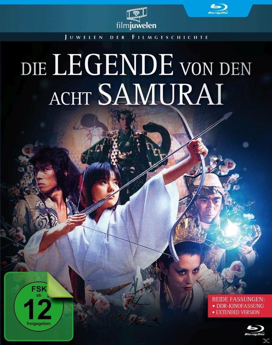 DVD-Cover, 'Die Legende von den Acht Samurai'. Eine Frau mit Pfeil und Bogen. Japanischer Stil.
