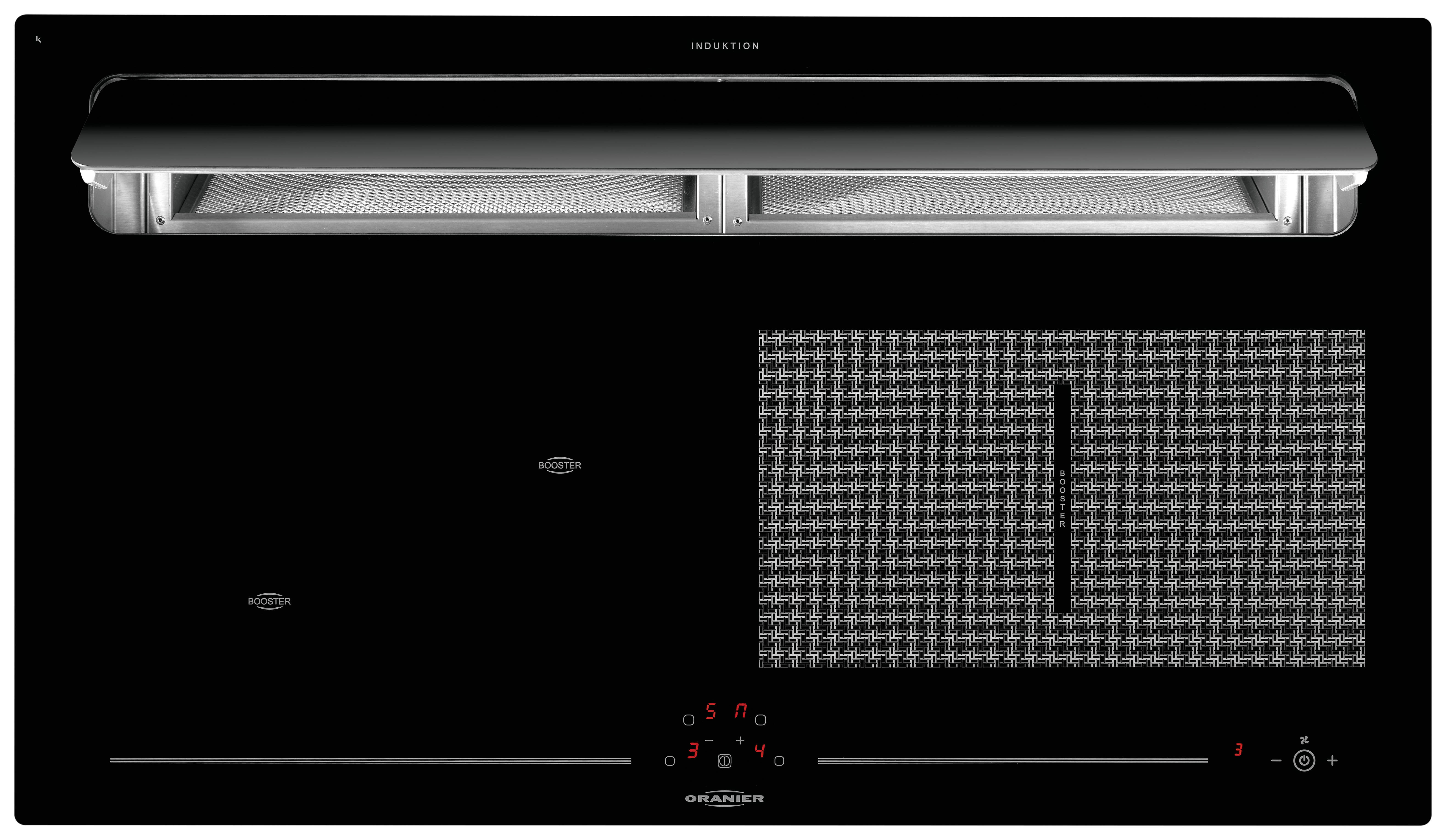 ORANIER KXI 1092 Umluft , Induktionskochfeld mit integriertem Dunstabzug (910 mm breit, 520 mm tief)