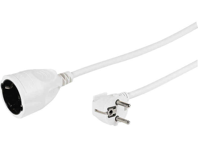 Cable electricidad  Vivanco, 10 m, enchufe en angulo, blanco