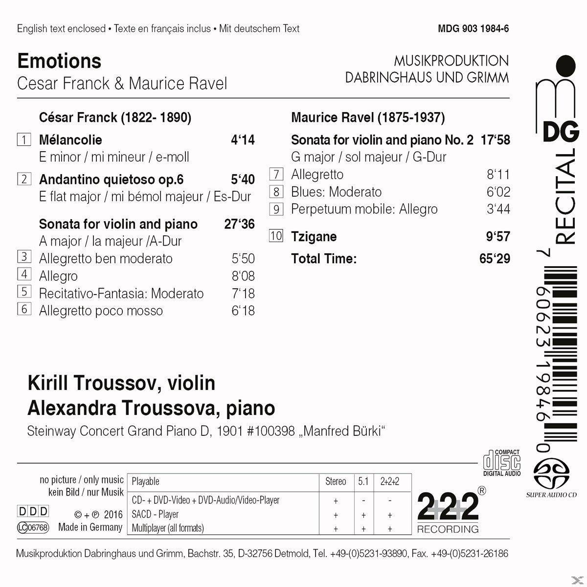 Kirill Troussov & Alexandra Troussova - Emotions  - (SACD Hybrid)