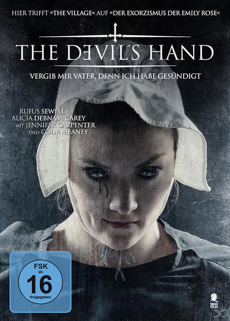 DVD-Cover für The Devil's Hand. Eine Frau mit einer Träne auf der Wange.