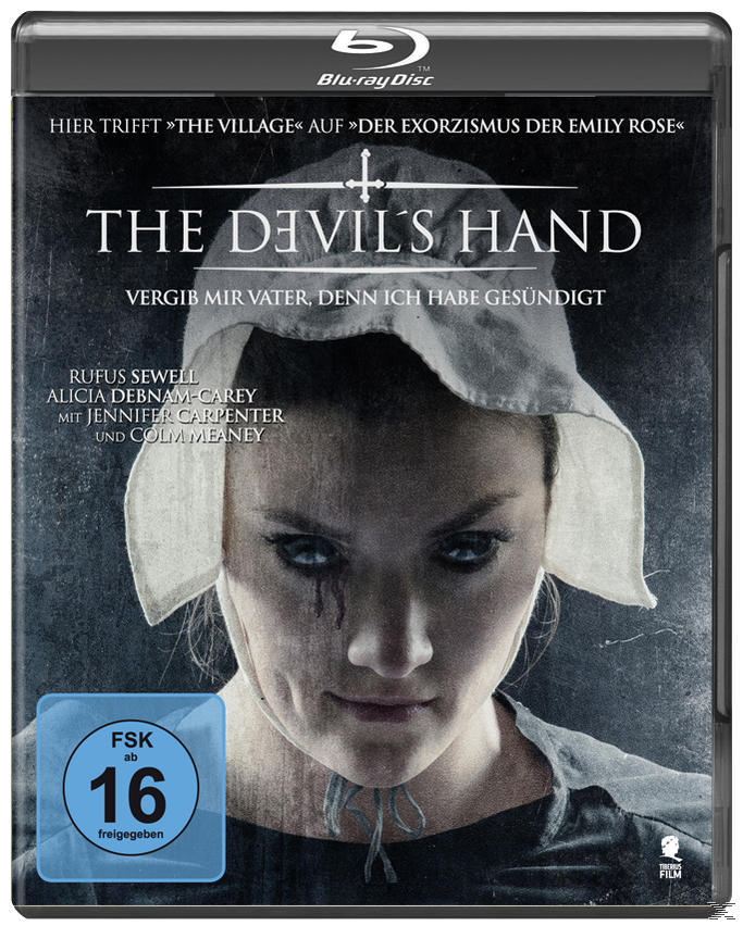 Filmcover. Eine Frau mit weißer Haube blickt den Betrachter an. Der Titel lautet 'The Devil's Hand'. Tränen fließen ihr über das Gesicht.