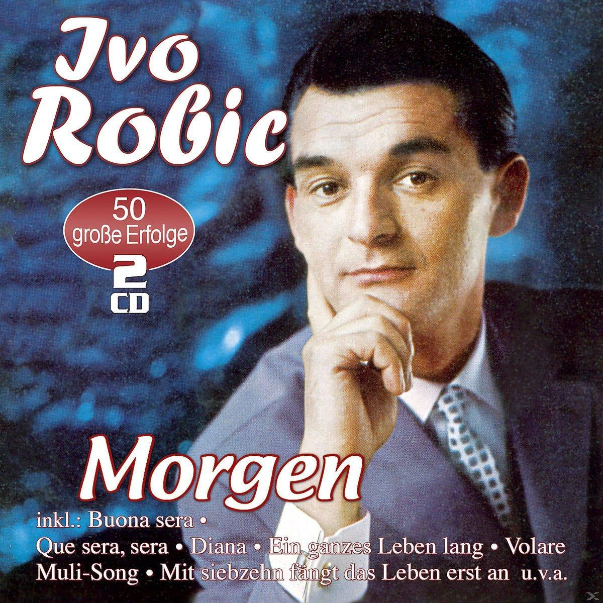 Albumcover mit einem Mann, Text und einem roten Kreis mit Text. Der Hintergrund ist ein blauer Farbverlauf.