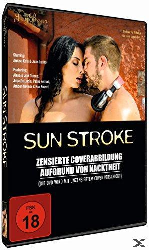 Sun Stroke DVD-Cover. Ein Paar küsst sich. Text: 'Zensierte Coverabbildung aufgrund von Nacktheit'.