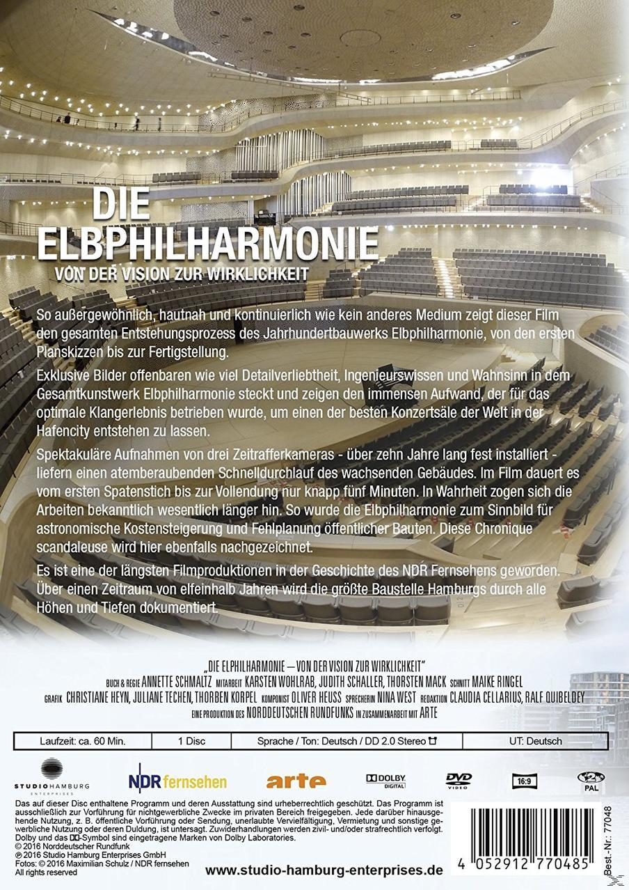 DVD-Cover von 'Die Elbphilharmonie', das einen Konzertsaal zeigt.