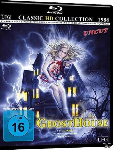 DVD-Cover von 'Ghost House' mit einem gruseligen Clown und einem Spukhaus.