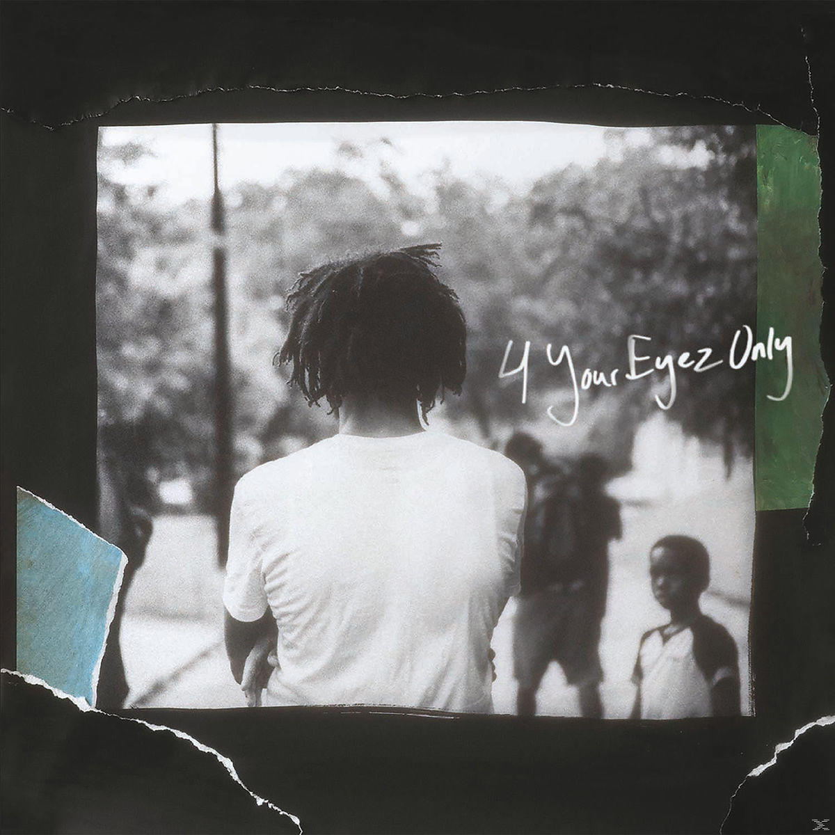 Albumcover mit einem Mann von hinten und dem Text '4 Your Eyez Only'. Schwarz-Weiß.