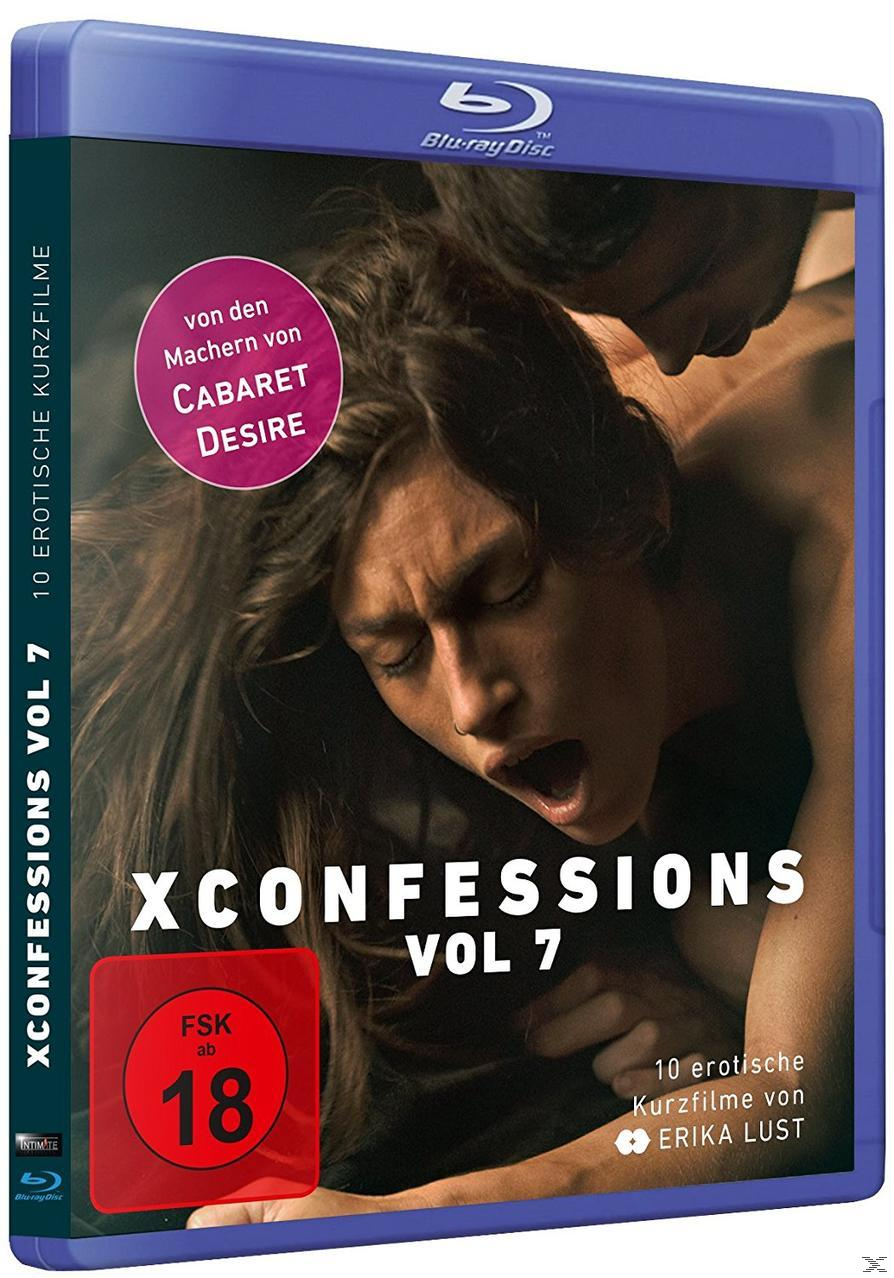 Blu-ray-Disc-Cover für XConfessions Vol 7. Zeigt eine Frau mit langen Haaren in einer leidenschaftlichen Szene.