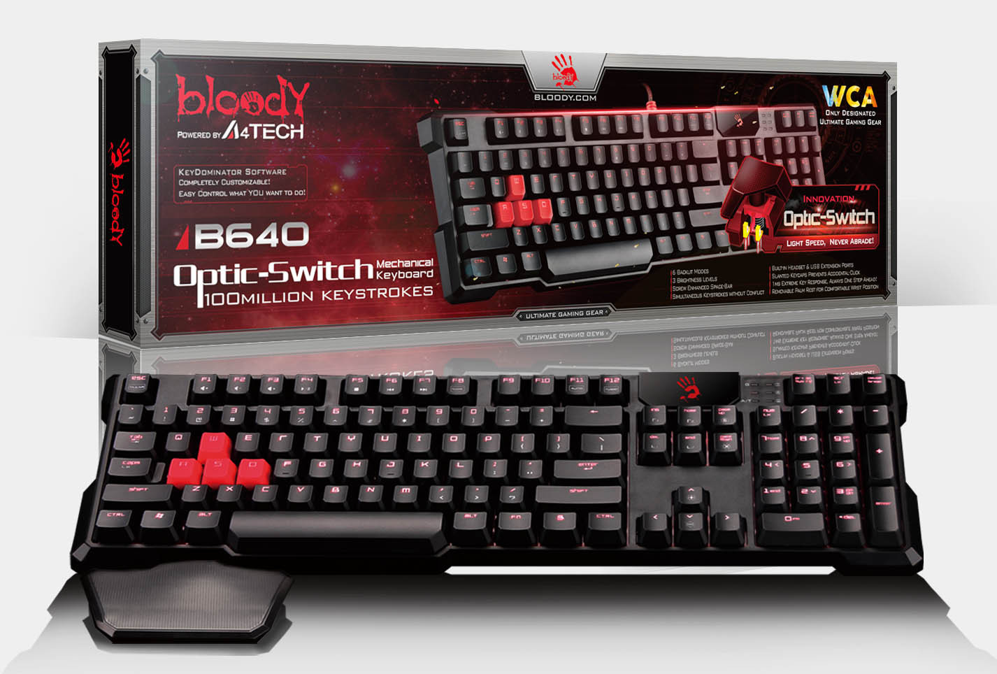 A4 TECH Bloody B640 Q USB Multimedya Mekanik Gamer Klavye Siyah
